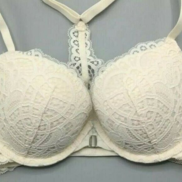 Auden Women’s Bra 32C White Radiant Plunge Push Up Underwire NEW - Picture 3 of 10